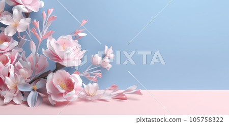 Beautiful abstract pink blue pastel floral design background. generative ai AIG32 105758322