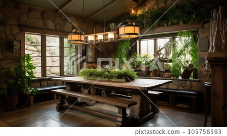 Inspiring office interior design Rustic style Generative AI AIG 31. Inspiring office interior design Rustic style Generative AI AIG 31. 105758593