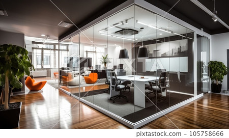 Inspiring office interior design Contemporary style Generative AI AIG 31. Inspiring office interior design Contemporary style Generative AI AIG 31. 105758666