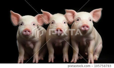 Baby pig on the isolated background Baby pig on the isolated background 105758783