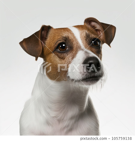 Ravishing adorable jack russel terrier portrait. Ravishing adorable jack russel terrier portrait. 105759138