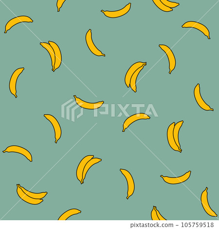 Seamless hand drawn pattern of yellow bananas Seamless hand drawn pattern of yellow bananas 105759518