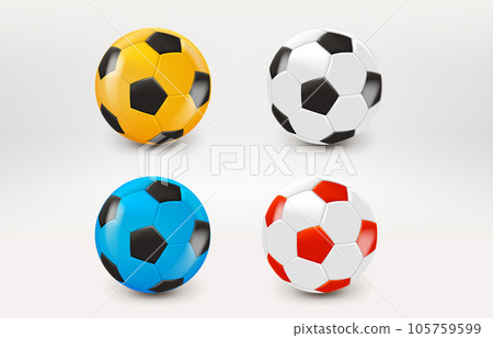 Color soccer ball icon with green check mark. 3d vector icon 105759599