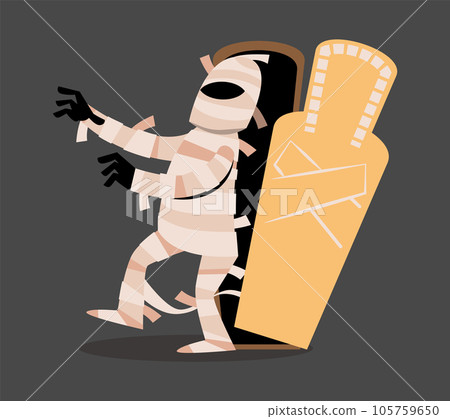 Mummy . Halloween cartoon characters . Vector . 105759650