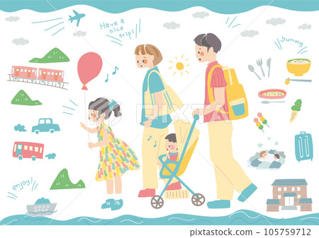 夏季旅遊插畫 夏季旅遊插畫 105759712