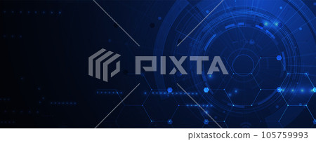 Technology banner design with hexagons abstract background. Technology banner design with hexagons abstract background. 105759993