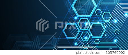 Technology banner design with hexagons abstract background. Technology banner design with hexagons abstract background. 105760002