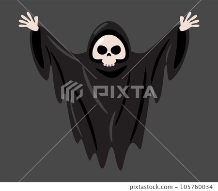 Grim reaper . Halloween cartoon characters . Vector . 105760034