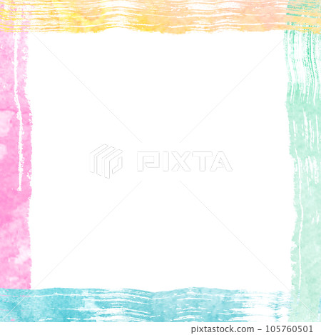Square Simple copy space frame surrounded by colorful brush strokes 105760501