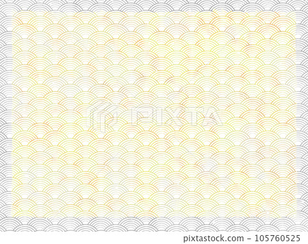 Monochrome and gold Seigai wave two-tone Japanese style background Monochrome and gold Seigai wave two-tone Japanese style background 105760525