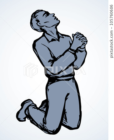 Vector image of the praying person 105760686