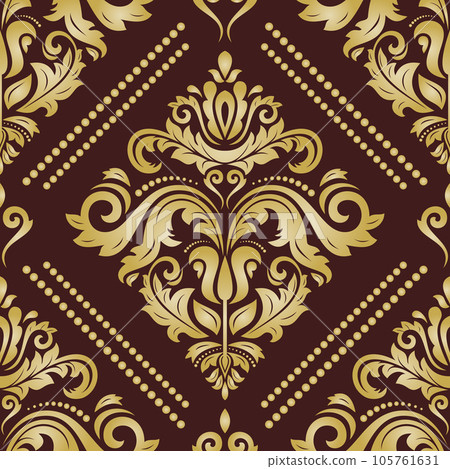 Classic Seamless Vector Fine Pattern With Arabesques 105761631