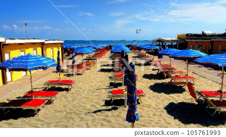 A view of one of the Italian beaches. A view of one of the Italian beaches. 105761993