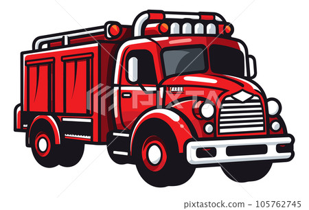 red fire truck emergency vehicle in modern flat style vector illustration red fire truck emergency vehicle in modern flat style vector illustration 105762745