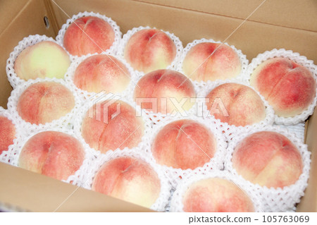 Boxed peaches (Hakuho) Boxed peaches (Hakuho) 105763069