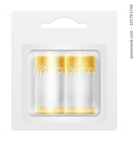 energy battery power in a transparent blister pack vector illustration 105763749