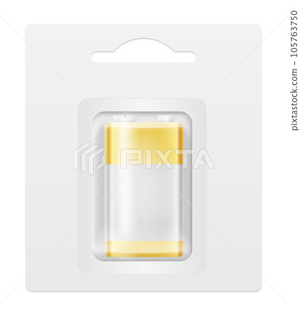 energy battery power in a transparent blister pack vector illustration 105763750