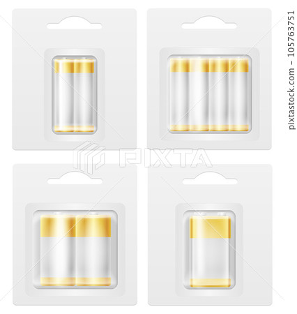 energy battery power in a transparent blister pack vector illustration 105763751