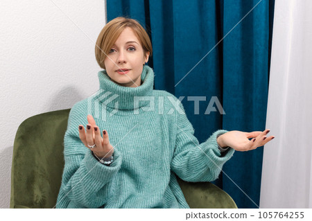 Portrait of a female psychologist in the office. Female Doctor, Psychiatrist, Psychologist Portrait of a female psychologist in the office. Female Doctor, Psychiatrist, Psychologist 105764255