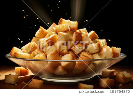 Bread crackers in a glass plate Bread crackers in a glass plate 105764870