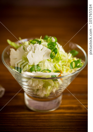 light spring salad with cauliflower, green onions light spring salad with cauliflower, green onions 105765584