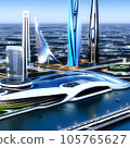 Futuristic urban cityscape D 105765627