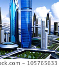 A futuristic urban cityscape I 105765633