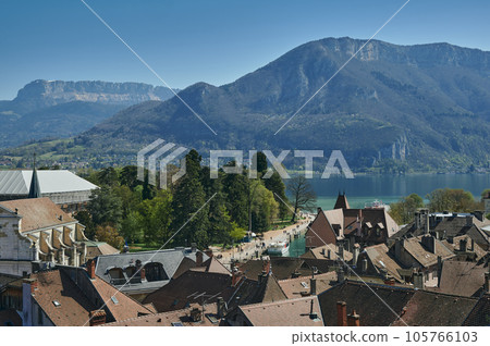 A landscape around the city of Ammecy , Haute-Savoie, France. 105766103