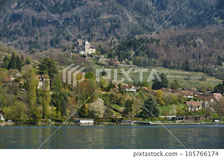 A landscape around Lake Annecy, Haute-Savoie, France. A landscape around Lake Annecy, Haute-Savoie, France. 105766174