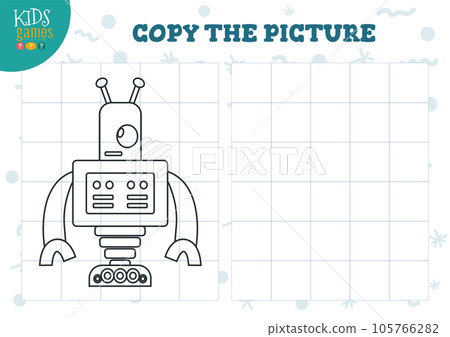 Copy picture vector illustration.Coloring game for preschool and school kids Copy picture vector illustration.Coloring game for preschool and school kids 105766282