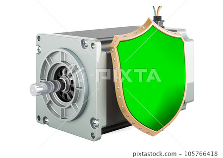 Stepper motor with shield, 3D rendering 105766418