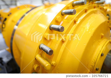 Unrecognizable yellow row part of some machine or station 105766721