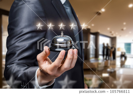 Concept of the rating of the hotel and services in the hotel. 105766811