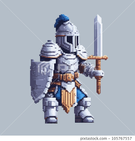 People in Medieval Avatar Icons Pixel Art 