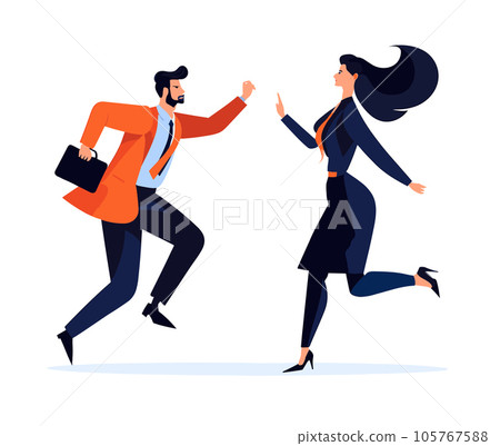 Vector flat illustration of people teamwork in business management 105767588