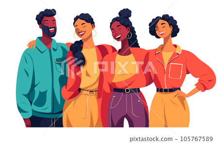 Vector flat illustration of people a lively mix of communication 105767589