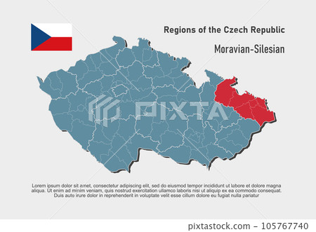 Vector map Czech, region Moravian-Silesian 105767740