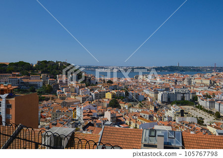 Picturesque panoramic daytime view of Lisbon city Picturesque panoramic daytime view of Lisbon city 105767798