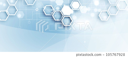 Technology banner design with hexagons abstract background. Technology banner design with hexagons abstract background. 105767928