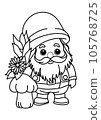 Coloring page with gnomes, autumn coloring page. 105768725