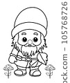 Coloring page with gnomes, autumn coloring page. 105768726