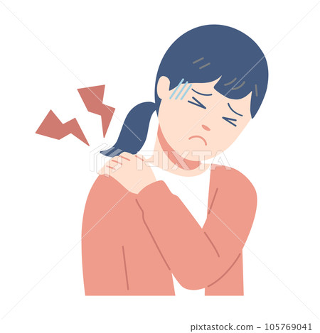 A woman with severe stiff shoulders 105769041