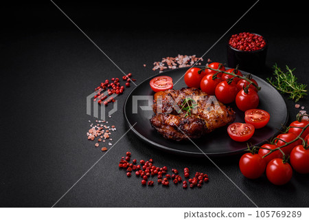 Delicious baked chicken meat with salt, spices and herbs 105769289
