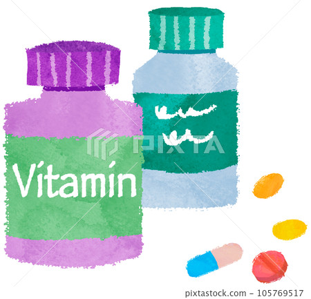 illustration of vitamin supplement illustration of vitamin supplement 105769517