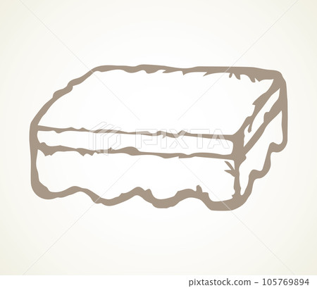 Sponge for washing dishes. Vector drawing 105769894