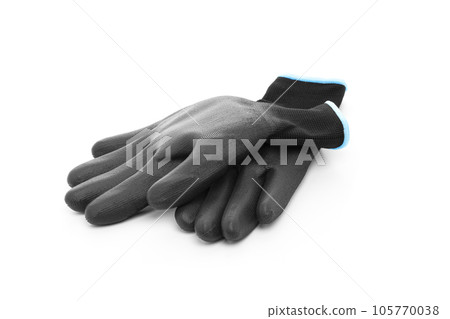 Black work gloves isolated on white background Black work gloves isolated on white background 105770038