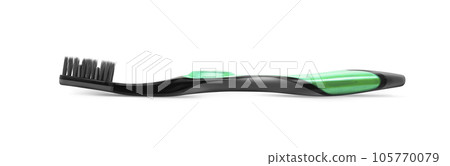 Toothbrush black with green on a white background Toothbrush black with green on a white background 105770079