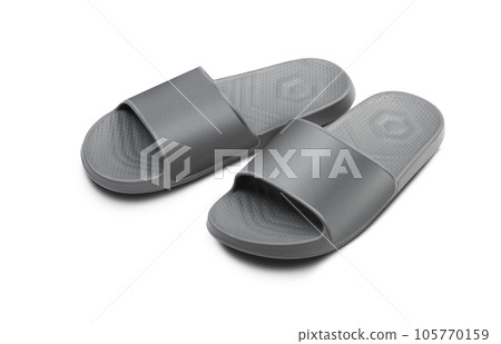 Pair of rubber slippers isolated on white background Pair of rubber slippers isolated on white background 105770159