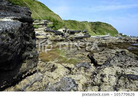 Rocky shore Seaside environment with tide 105770626