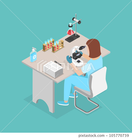 3D Isometric Flat Vector Icon of Scientist 3D Isometric Flat Vector Icon of Scientist 105770739
